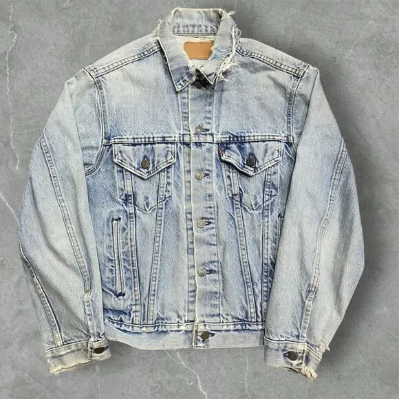 Levi's Vintage 80s Trucker 70507 0214 Denim Jean Jacket USA Cotton Men's Small