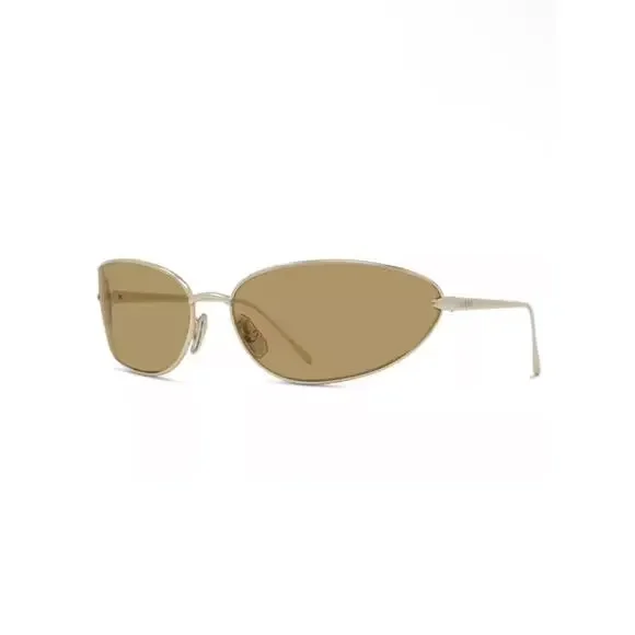 NEW!!! Loewe LW40164U 32E Gold Metal Frame Sunglasses with Amber Lenses