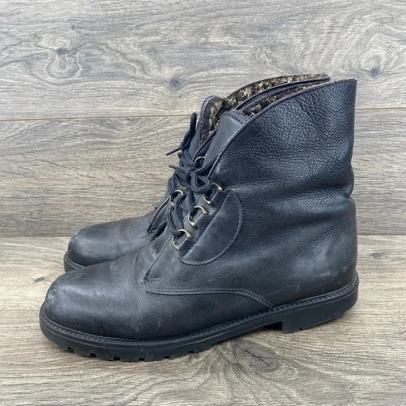 La‎ Canadienne Leather Waterproof Winter Ankle Boots Men's Size 9 Us Black