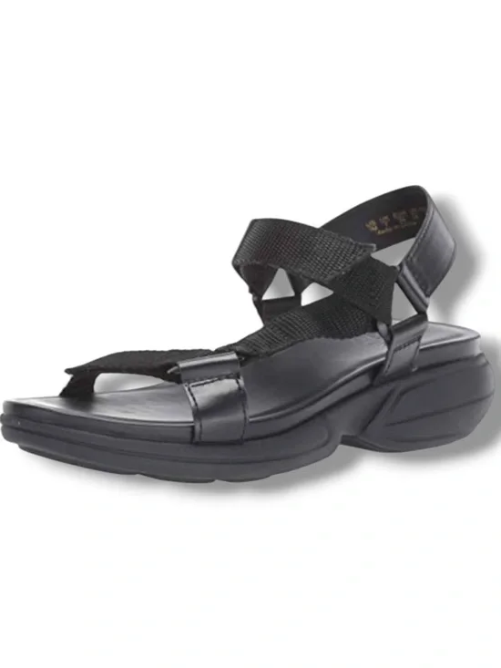 Naturalizer Febe Black Sport Sandals | Size 10 | Adjustable Velcro Straps