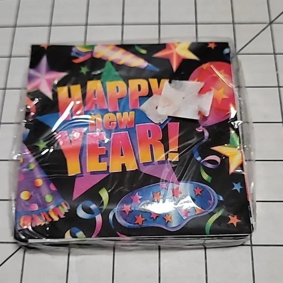 Happy New Year, Paper Beverage Napkins‎ 60390 by Trend Setters 30 CT.  NIP