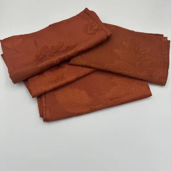 Set of 4 Harvest Leaves Fall‎ Thanksgiving Cloth Napkins Washable 17