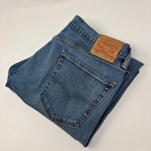 Levi's 505 Regular Fit Jeans Men's 34x32 (Tag 36x34) Blue Stretch Straight Denim