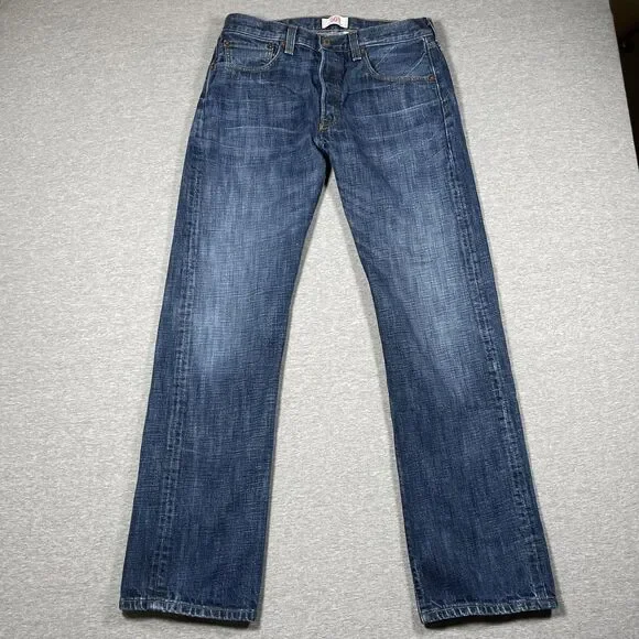 Levi's 501 Jeans Mens 33x34 (31x31) Blue Medium Wash Straight Classic Button Fly