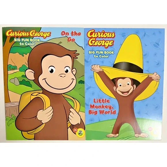 CURIOUS GEORGE On‎ The Go & Little Monkey, Big World Big Fun Books To Color
