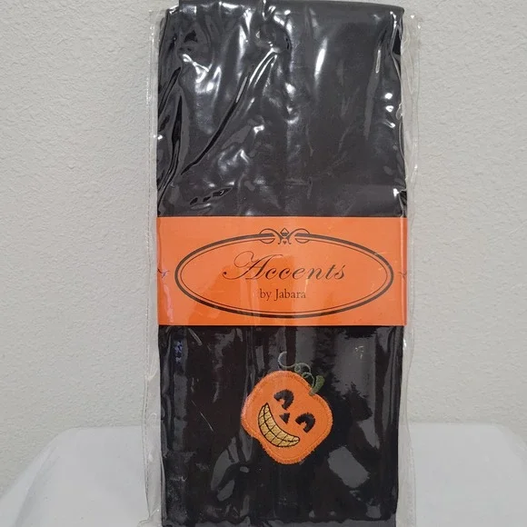 Accents by Jabara Halloween Pumpkin Dinner Napkins Set of 4 Black Vintage 2005