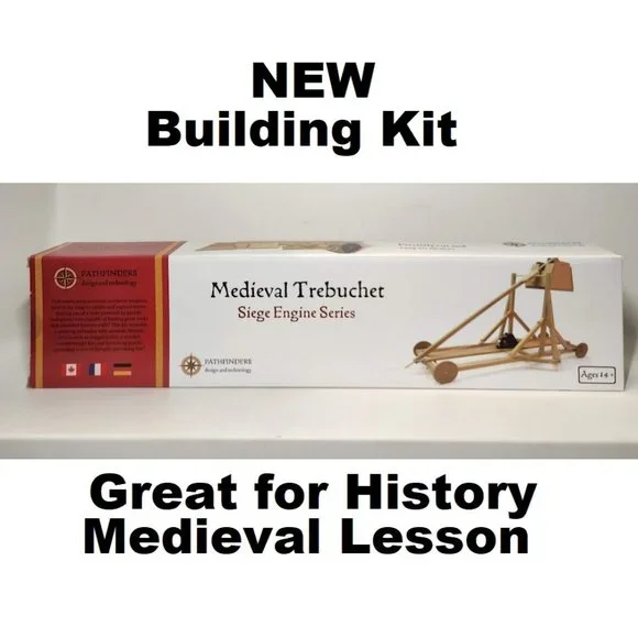NEW Pathfinders Medieval Trebuchet Siege Engine Catapult Building Set Kit Craft
