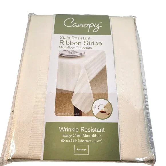 Canopy‎ Ivory 60x84 Rectangle Tablecloth Stain & Wrinkle Resistant