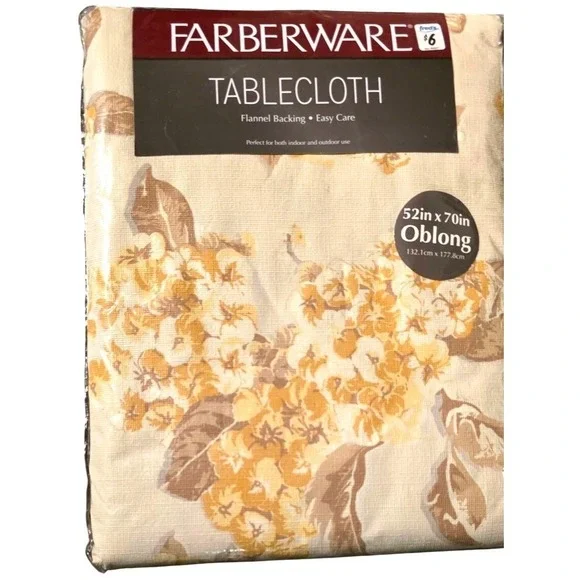Vintage Tablecloth Farberware Oblong Flannel 52