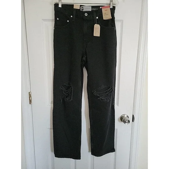Levi's Mens SilverTab '94 Baggy Jeans Straight Leg Black Distressed‎ 28x31 NWT