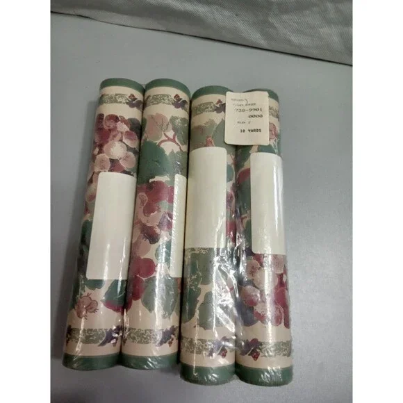 Burgundy Floral Border‎ 10 Yards