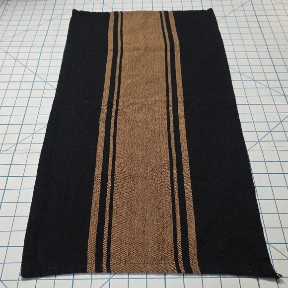 Black and Tan Table Runner, 14x28, Gently Preloved