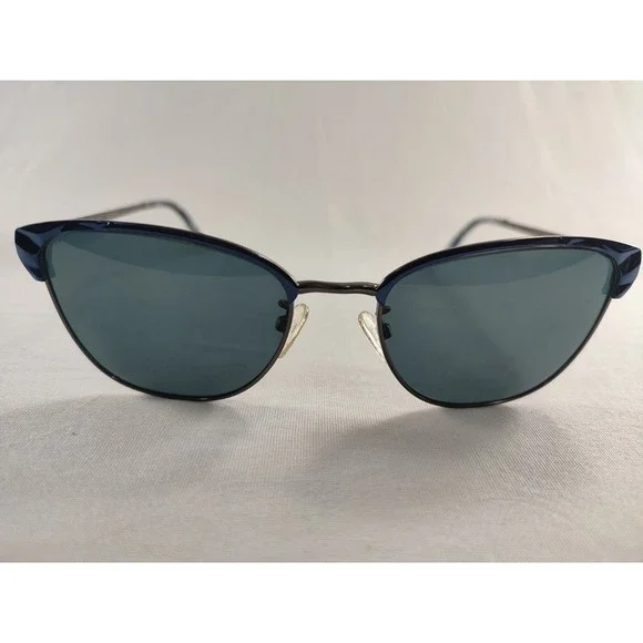 Kay Unger K257 NAV Navy Blue Metal Cat Eye Eyeglass **Frames Only**‎ 54-18-140
