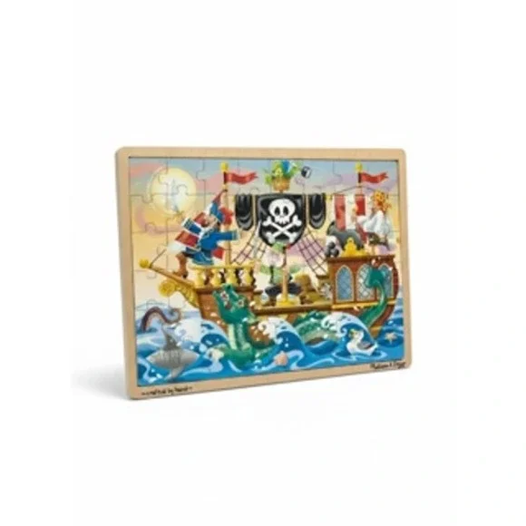 Melissa & Doug Pirate Adventure Wooden Jigsaw Puzzle 48 Piece Tray Toy 3800