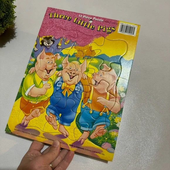 Vintage 1996 Three Little Pigs Fairy Tale Fable 12 Piece‎ Jigsaw Puzzle