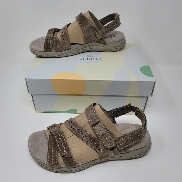 Earth Origins Suede Adjustable Sport Sandals Westfield Wendy Sedona Brown 7.5W