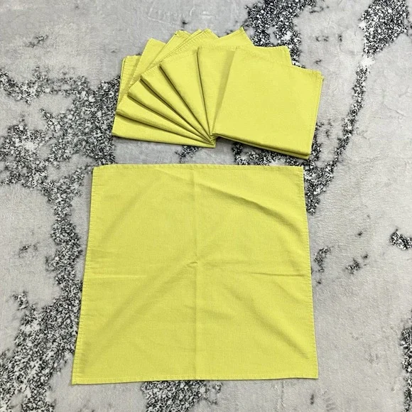 Bodrum Turkey Lime Green Cloth Dinner Napkins Set of 8 Cotton Blend Table