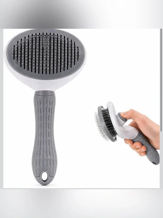Pet Grooming Deshedding Brush, Self-Cleaning Massaging Brush for Dogs & Cats new