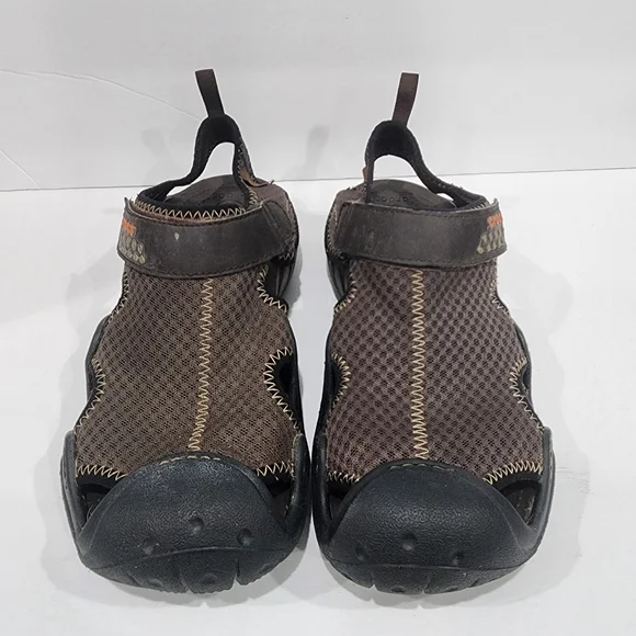 CROCS Brown SwiftWater Mesh Fisherman Deck Sandals Water Shoes Size 8m