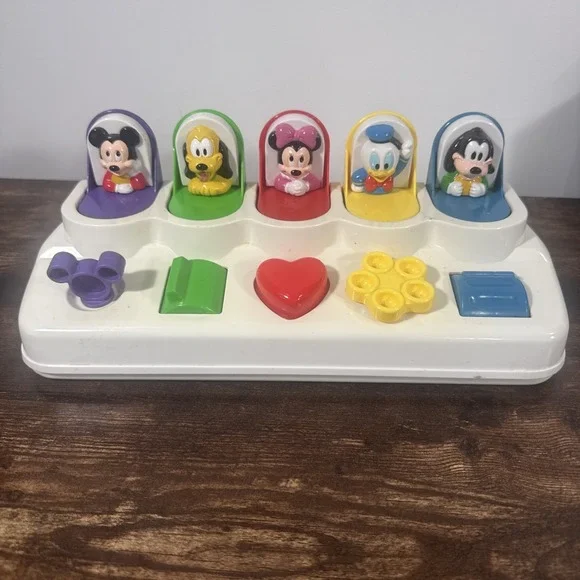 Vintage Disney Mattel Mickey Mouse Friends Pop-Up Children's Toy Tested &‎ Works