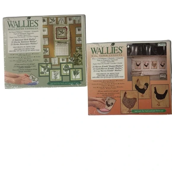 Wallies Wallpaper Cutouts Botanical Herbs and Rooster New‎ in Package
