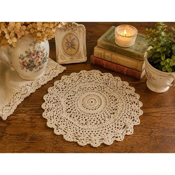 Vintage Hand Crocheted Doily 10
