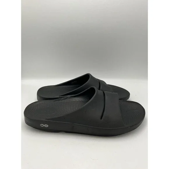 Oofos Unisex Ooahh Recovery Slides Comfort Shoes Black‎ Men's 12 Womens 13