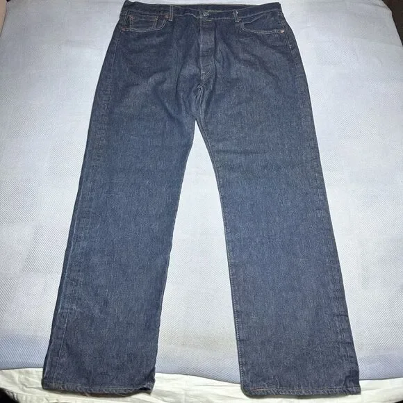 NEW Levi's 501‎ Straight Leg Button Fly Dark Wash Denim Jeans Men's 41x34** NWT