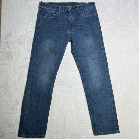 Levi's 502 Jeans Mens 33x30 Blue Cotton Denim Straight Faded Workwear Stretch