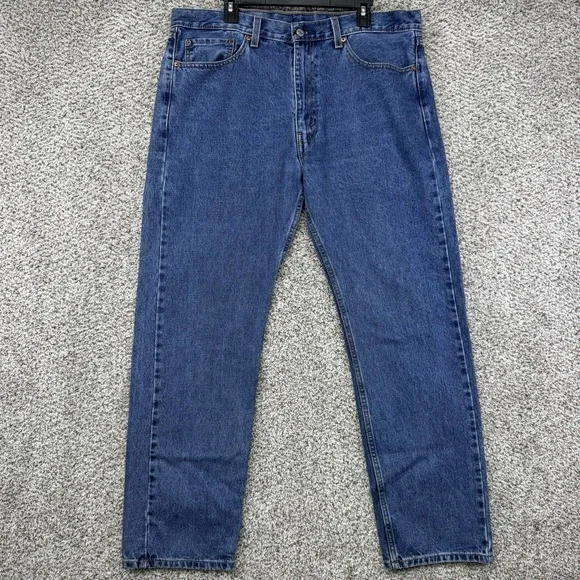 Levi's Jeans Men's 38x30 Blue Denim Pants Medium Wash 505 Straight 100% Cotton