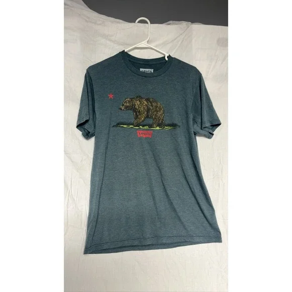 Levi's Mens California Bear Graphic T-Shirt Gray Blue Short Sleeve M