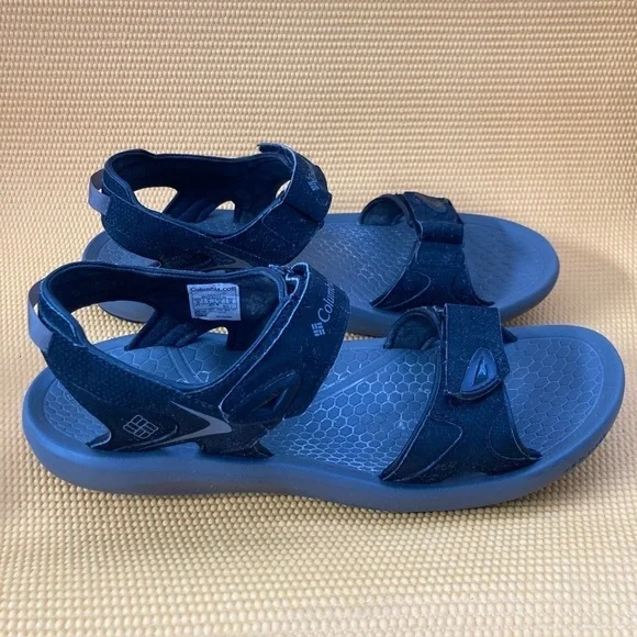 Columbia Sandals Mens 10 Black Techlite Omni Grip Sport Hook & Loop BM4511-010