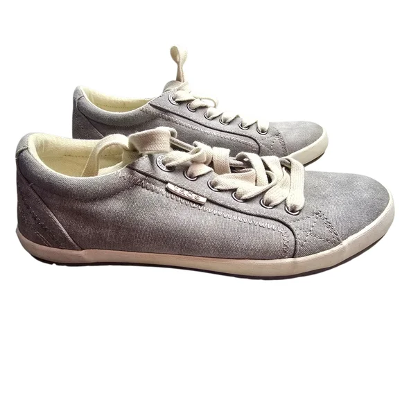 Taos Womens Star Sneakers Casual Shoes Lace Up Gray Canvas Size 7