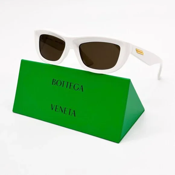 NEW BOTTEGA VENETA SUNGLASSES BV1326S 004 IVORY WOMEN EYEWEAR