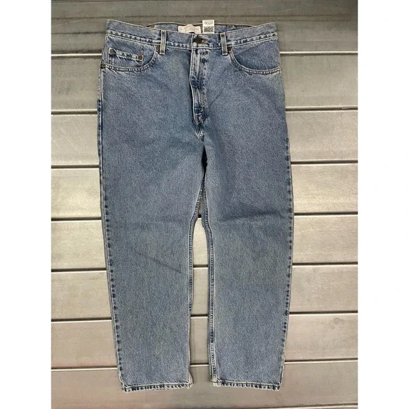 Signature Levis Mens 36X30 Blue Medium‎ Wash Denim Regular Straight 100% Cotton