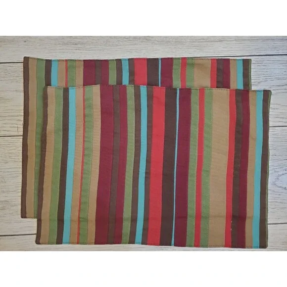 Martha Stewart Everyday Multicolor Stripe Placemats Set of 2 19