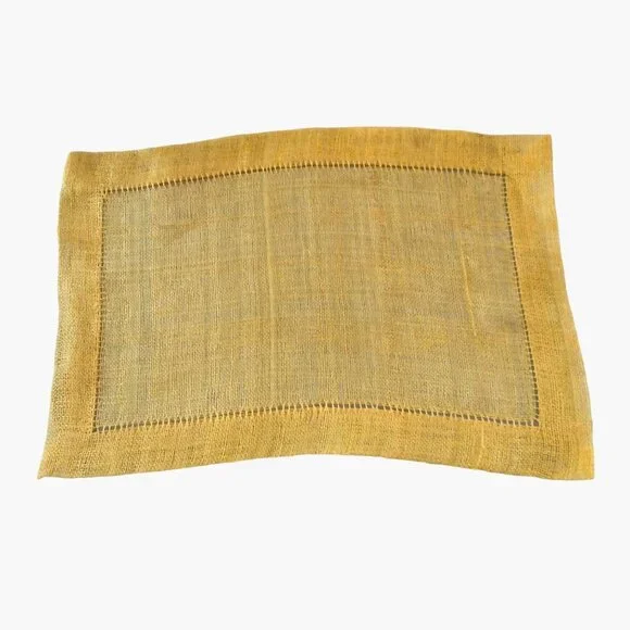 Raffia Straw Placemat Rustic Autumn Fall Yellow 18 x 12 Inch