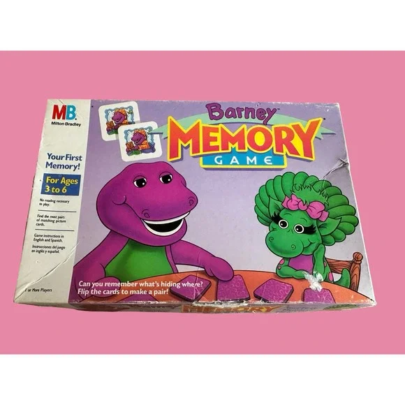 Vintage 1993 Milton Bradley Barney Memory Game Preschool Matching Complete