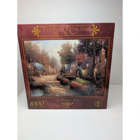 Thomas Kinkade Cobblestone Lane 1000 Piece Jigsaw Puzzle Sealed Complete