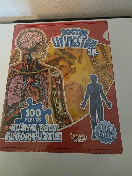 Doctor Livingston Jr. 100 Piece Human Body Floor Puzzle 4 Ft - SEALED NEW