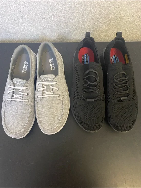 Skechers Gray & Black Casual Knit Sneakers bundle size 9