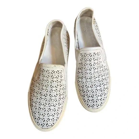 Tory Burch Lennon Perforated Slip-Ons