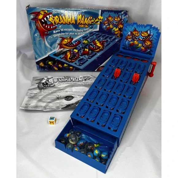 🐠Piranha panic game‎ Mattel 2008 Complete marble instructions fish