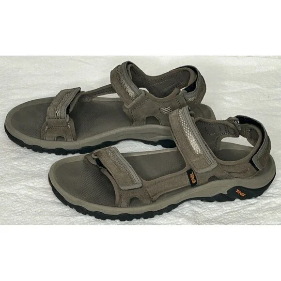 Teva Hudson Bungee Cord Sandals Men's Size 10 Brown Suede Hiking Strappy 1002433
