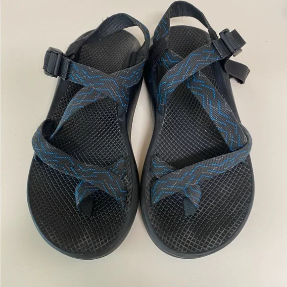 Chaco Z/Cloud 2 Blue Black Sandals Chevron Toe Loop Men's 9/Women's 10