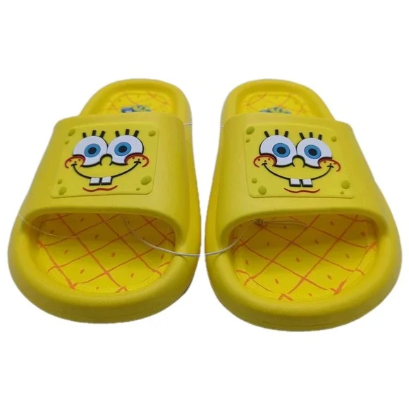 SpongeBob SquarePants Comfort Slide Sandals Mens Size 9 Ground Up