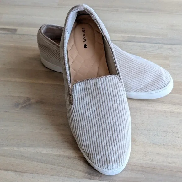 Birdies Swift Slip On Sneakers‎ Tan Corduroy Loafers Flats Womens 8.5