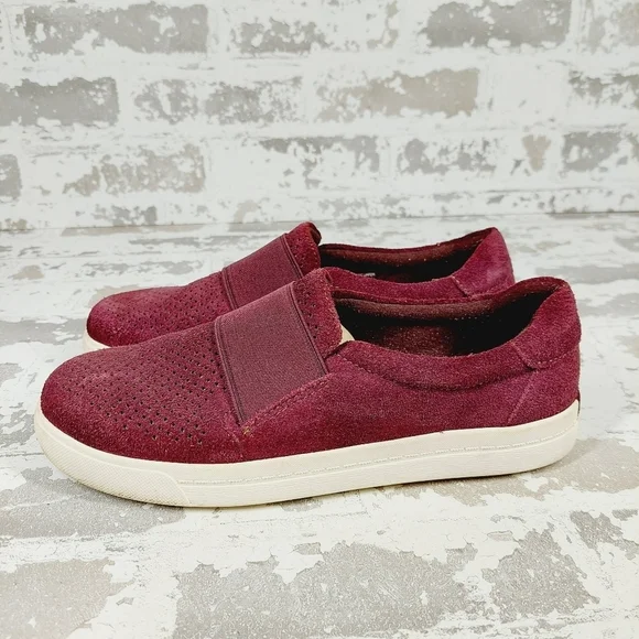 Earth Origins Womens Melissa Purple Red Suede Leather Slip On Casual Loafers V55