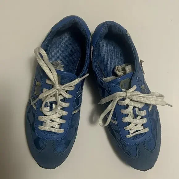 COACH MARABELLE SIGNATURE LOGO CHAMBRAY BLUE SNEAKERS SIZE 6‎ 1/2
