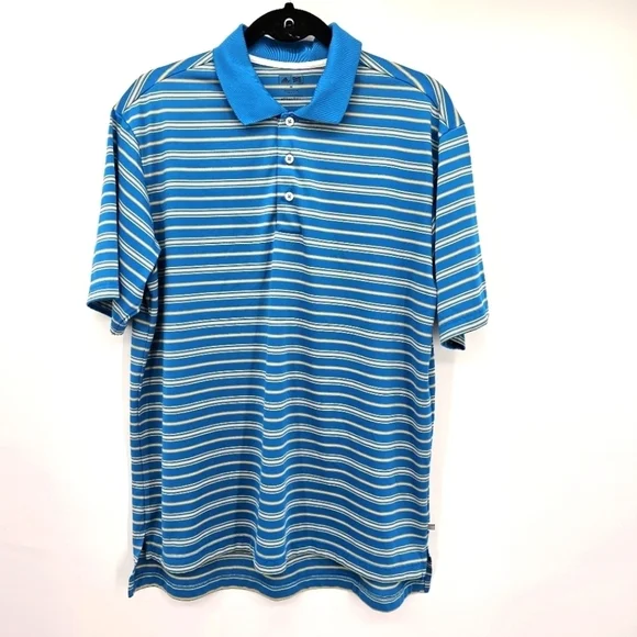 Adidas Golf Stripe Polo Mens Size Medium